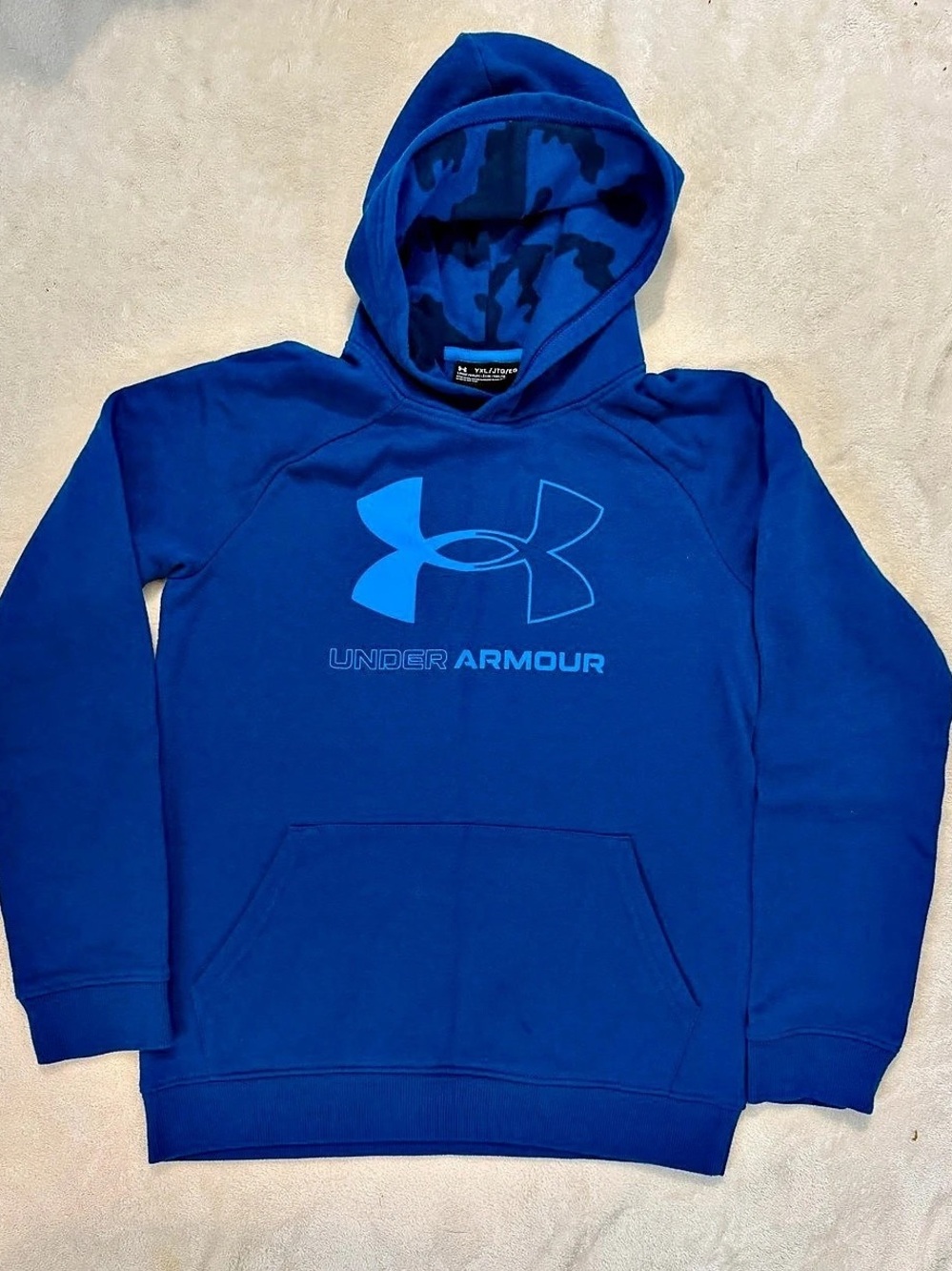 Under Armour Blue Camo Hoodie Size XL Like New
